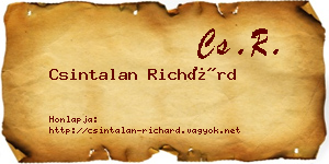Csintalan Richárd névjegykártya