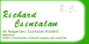 richard csintalan business card